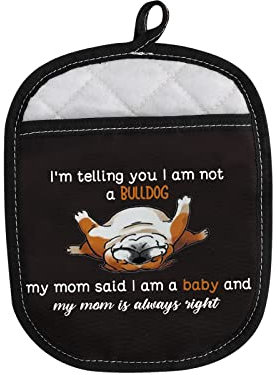 Bulldogge Geschenk Englische Bulldogge Topflappen Bulldogge Liebhaber Geschenk I Am Not a Bulldog I'm a Baby Dog Ofenhandschuh Bulldogge Besitzer Mutter Geschenk (Bulldogge Topflappen)