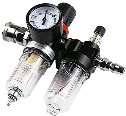 MOCNT 1/4 Filtro Aire Compresor Separador de Aceite Agua Reductor de Presión Regulador de Aire Compresor Comprimido Lubricador Procesador de Gas Conector Rápido