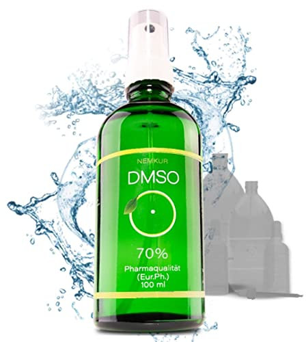 Nemkur DMSO 70 Prozent Pharma Qualität I DMSO 70 Set mit Pipette Sprühkopf, Roll On (1x100ml)