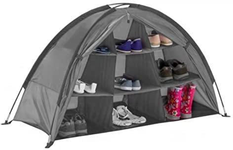 RANRAO Zelt-Camping-Organizer, Campingschuhe, Aufbewahrungs-Organizer, Zelt, 9 Ablagen, zusammenklappbar, Wohnmobil-Kleidungs-Organizer für Zelt-Zubehör, Campingausrüstung