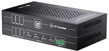 AV Access HDMI USB KVM Extender, 50m/164ft 4K 60Hz Over Cat5e/6/6a/7, Support 2K@144Hz, 1080P@240Hz, 4 Ports USB2.0, HDCP2.2, No USB&Video Signal Loss and Latency, POC, Independent EDID Management