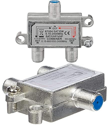 goobay 67054 Miscelatore SAT/UHF/VHF SAT Sluice gate Sat/Terrestre & Elettronica Cusano UV40 Miscelatore Antenna Satellitare e Terrestre, Grigio