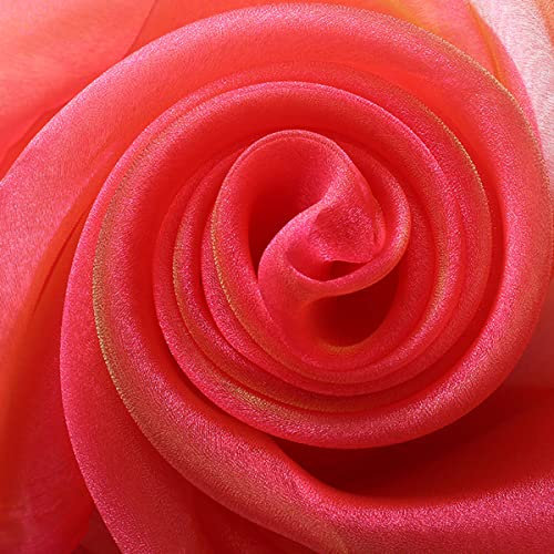 Organza-Rolle Schnee-Tüll-Rolle, Organza-Stoff, DIY-Kleidungsstoff, Organza-Stoff-Tüll, transparenter Stoff for Blumenstraußverpackungen, Bastelarbeiten, Rosenrot und Gelb ( Color : Rose Red and Yello