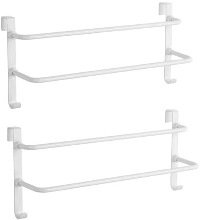 EMKE Porte Serviette Salle de Bain,2 étages Porte Serviette radiateur, Blanc, Porte Serviette Mural(2 pièces