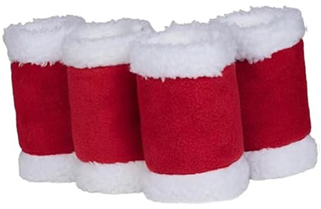 Oshhni 4x Horse Leg Wraps Fly Leg Boots Breathable Leggings Wrap Warmer Thick Horse Leg Protection Leg Guard for Jumping Christmas