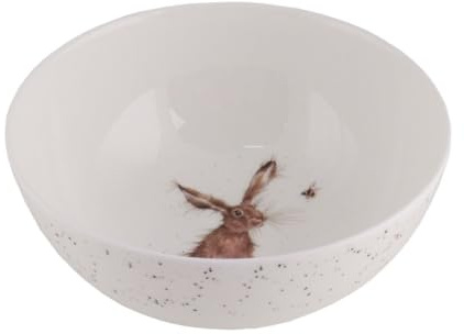 Wrendale Designs Porzellan Müsli Schale tief Motiv Feld-Hase, ca. 15,5 cm D, ca. 536ml von der britischen Künstlerin Hannah Dale für Müsli Dessert Nachtisch Eiscreme Snacks- & Suppen oder als Geschenk