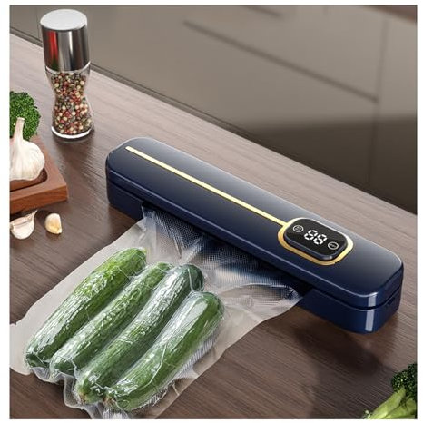 Universal Home Kitchen Vacuum Sealer for Dry, Wet, Oil, and Powder Preservation(Dark Blue)