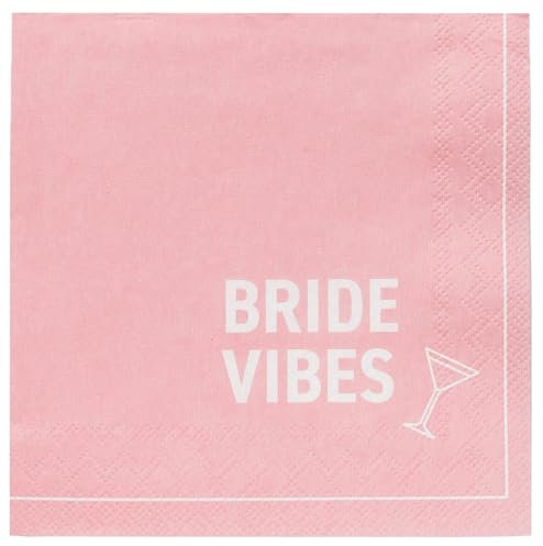 20 x Pretty Pink Party Cocktail Napkins for Bridal Showers and Hen Do Parties | Paper Serviettes for Brunch | Eco-Choice 100% Recyclable | (NO Plastic) Designed in UK by Talking Tables 25cm
