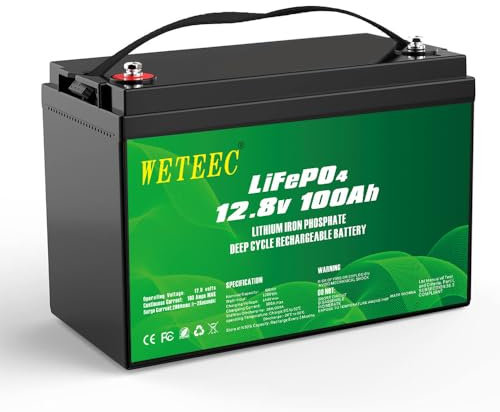 12V 100Ah Lithium Battery, 5000+ Deep Cycle Rechargeable LiFePO4 Lithium Ion Phosphate Battery with BMS for Trolling Motor, Kids Scooters, Power Wheels, Fish finder,Outdoor Camping