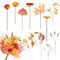 Floweroyal Herbst künstliche Blumen Orange Fake Rosen Mix Gerbera Blumen für Blumenarrangements, Wedding, Hochzeitssträuße, Home Küchendeko (Herbstrot)