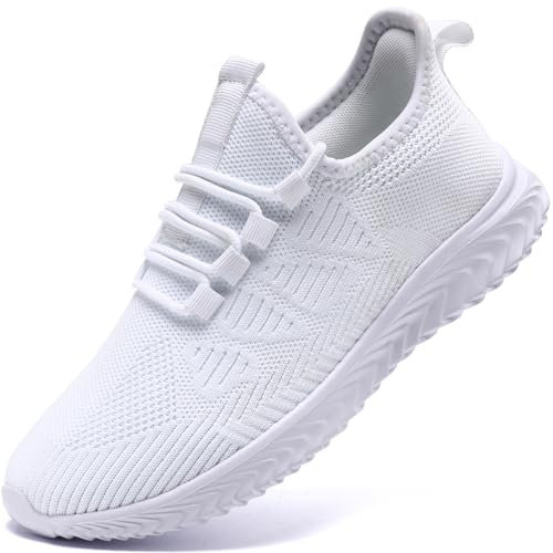 QIJGS Laufschuhe Damen Schuhe Sportschuhe Turnschuhe Tennisschuhe Sneaker Fitnessschuhe Damenschuhe Atmungsaktiv Wanderschuhe Straßenlaufschuhe Freizeitschuhe Weiß 37