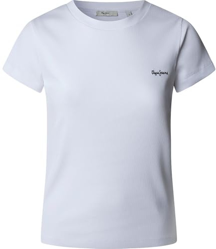 Pepe Jeans London Merida Damen Regular Fit Baumwoll‑Knopf‑Shirt, Blau gewaschen