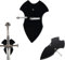 NIYATA 2 Pcs Schwerthalter Wand,Schwert Wandhalterung,Schwerthalter,Schwert Halterung,Wand Schwertständer,für Wand, Schwerthalter, Axt, vertikale Anzeige und Dekoration (Schwarz)