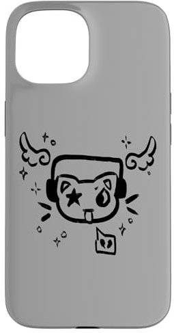 iPhone 15 Y2K 90s Cat with Headphone Headset Case