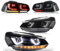 VLAND Scheinwerfer und Rücklicht kompatibel für Golf 6 Golf Ⅵ TSI Halogen 2008-2013 (Nicht für GTD/GTI/R), 1 Satz (Regulär) (+Schwarz)