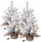 infactory Winterdeko: 4er-Set Deko-Weihnachtsbaum mit Schnee, 20 LEDs, 26 cm, USB-Betrieb (Beleuchteter Dekoweihnachtsbaum, Lichtdekos, Weihnachtsbaumbeleuchtung kabellos)