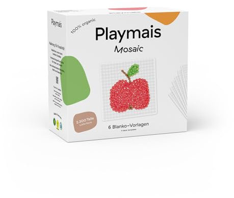 Playmais Mosaic 2300 | 2300 Teile | Bastelset | natürliches Spielzeug | inkl. Schwämmchen, 6 Blanko-Karten | vegan, verantwortungsvoll & sicher für Kinder & Umwelt | ab 3 Jahren