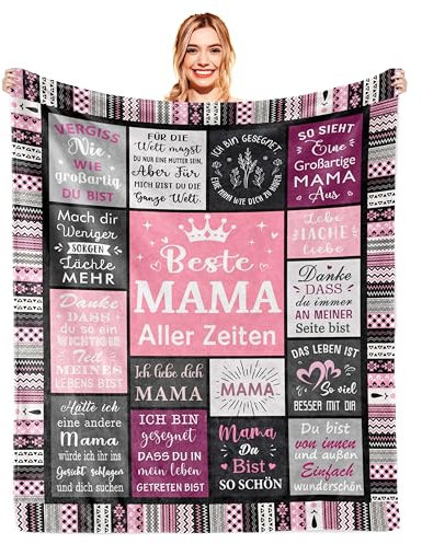 Geschenk für Mama, Mama Geschenk, Mutter Tochter Geschenk, Mama Geburtstagsgeschenk, Geschenk für Mama zum Geburtstag, Beste Mama Geschenk, Besondere Geschenke Mama, Muttertagsgeschenk Decke 200x150CM