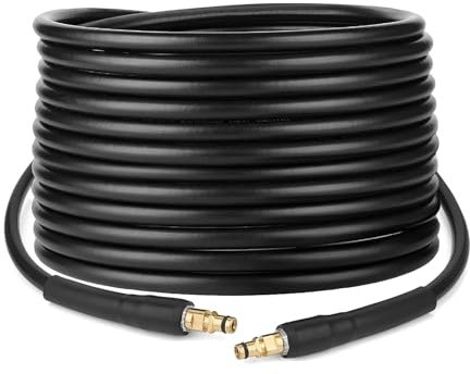 Xynovia 6M/19FT Replacement Hose, High Pressure Washer Hose with Click Type Plug Quick Connector System for Karcher K Series Pressure Washers K2, K3, K4, K5,K6, K7
