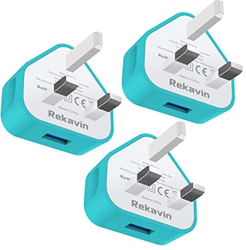 USB Plug Adaptor UK,3 Pack 3 Pin USB Mains Wall Charger Plugs Compact Old i Phone Charge Head 5V/1AMP/5W Charging for iPhone 11/11 Pro/10/Xs/XS Max/XR/X/8/7/6 Plus/5/5S/iPad,Samsung,MP3