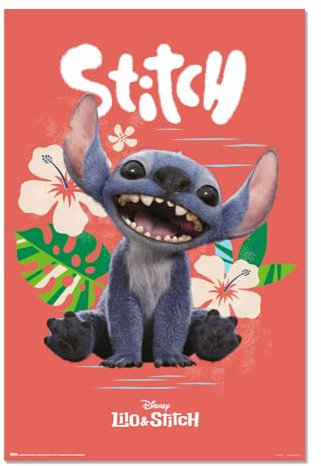 Grupo Erik Poster Kunstdruck Disney Stitch Live Action Poster Deko Wohnzimmer oder Deko Schlafzimmer - Deko Zimmer - Größe 61 x 91,5 cm - Offizieller Disney Lilo und Stitch Fanartikel