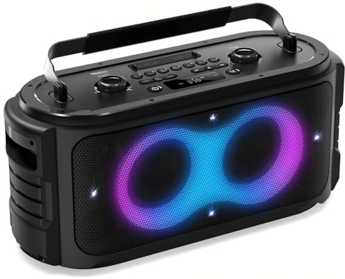 RRNUY Portable Bluetooth Speaker 300W Peak Big Powerful Loud Sound Deep Bass Large Wireless Boombox with Subwoofer DSP Led Light for Home Party Outdoor Gatherings Camping Backyard