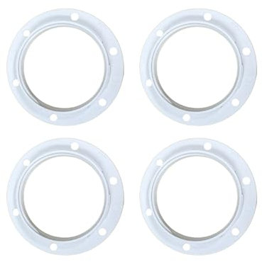 HALOTEC | Pack de 4 arandelas blancas para portalámparas E27 | Aros de sujeción en termoplástico para pantallas de lámpara | Compatibles con casquillos rosca E27 estándar