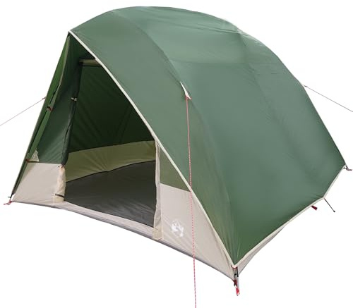 vidaXL Campingzelt Grün 320 x 275 x 190 cm Polyester, Abenteuer wartet, wasserdichte Materialien, atmungsaktives Design, Campingzelt für Outdoor, Wanderunterkunft