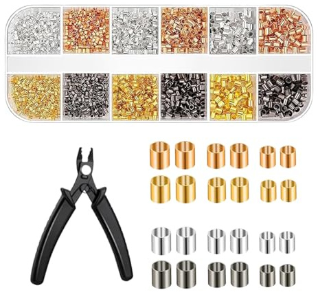 Krimp Perlen,Mit Quetschzange - Tragbares Schmuck Bastelset Zur Reparatur Von Schmuck Armketten Halsketten