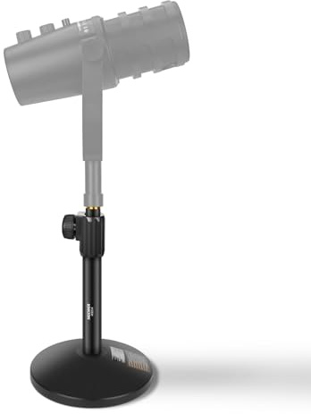 NEEWER Desk Microphone Stand, Adjustable Table Top Mic Holder Mount with 3/8 to 5/8 Screw Adapter Compatible with Blue Yeti Snowball HyperX QuadCast SoloCast Shure, Max Load 3.3 lbs, MS014