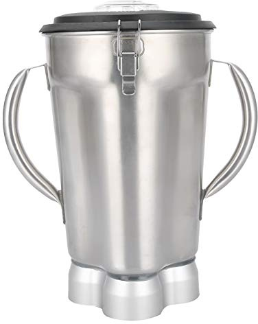 Contenedor exprimidor de 4 litros, acero inoxidable, 2 asas, accesorio de licuadora de gran capacidad con tapa de montaje de cuchilla, para licuadora comercial CAC72