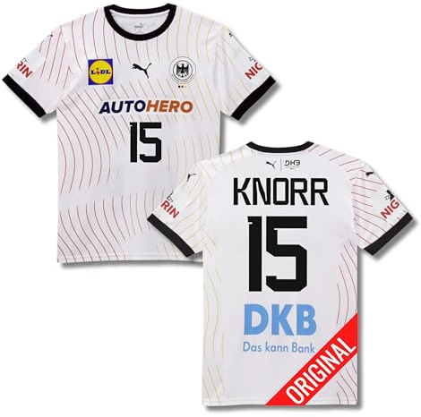 PUMA Original DHB Handball Trikot Herren [Home 2024] Offizielles Handball Trikot [Spieler oder Personalisiert] Sportbekleidung Sport Tshirts Herren Shirt Männer