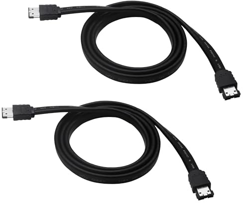 YARCHONN eSATA kabel 7-stifts eSATA kontakt till hane hårddiskkabel dataförlängningskabel för HDD SSD till PC DVR satellitmottagare box – 1 m – 2 stycken
