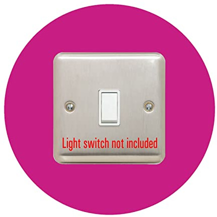 single LIGHT SWITCH SURROUND | round | acrylic back panel or finger plate | plug, Colour:Pink