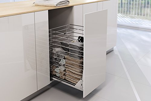 Laundry Basket/Soft Close, Pull Out Storage / 300 400 500mm Blum HETTICH REJS (400mm HETTICH, Chrome)
