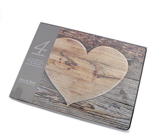 Mars & More tischset Herz Holz (4) 30x40cm