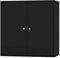URBNLIVING 2 Tier Wooden Storage Cabinet (Black Unit + Black Doors)