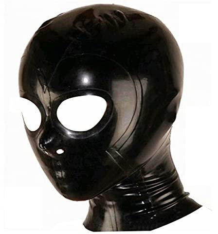 MFMYEE Latex Maske Gummi Kopfbedeckungen-SM Fetisch Bondage Maske Cosplay Maske Latex Lovers