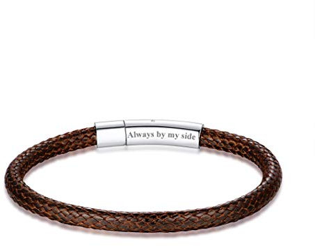 Richsteel Surfing Bracelet Waterproof For Men 20cm Personalised Brown Leather Cord Bracelets Jewellery
