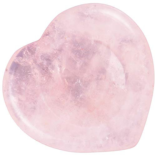 Nupuyai Rosenquarz Daumenstein Handschmeichler Herz Edelstein Massagestein Palmstein für Reiki Heilung