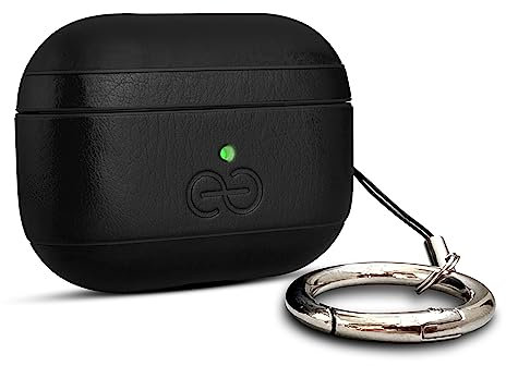 Dreem Om AirPods Pro 2/Pro Custodia in pelle vegana - Compatibile con Custodia per AirPods Pro auricolari wireless Bluetooth Apple per iPhone - Nero