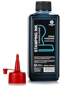 Octopus Stempelfarbe für Stempelkissen und Selbstfärber ohne Öl, türkis 1000 ml