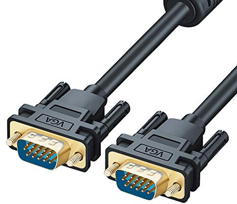 AKT Cable VGA Cable de Extensión Cable de Conexión PC TV Monitor, Negro,20m