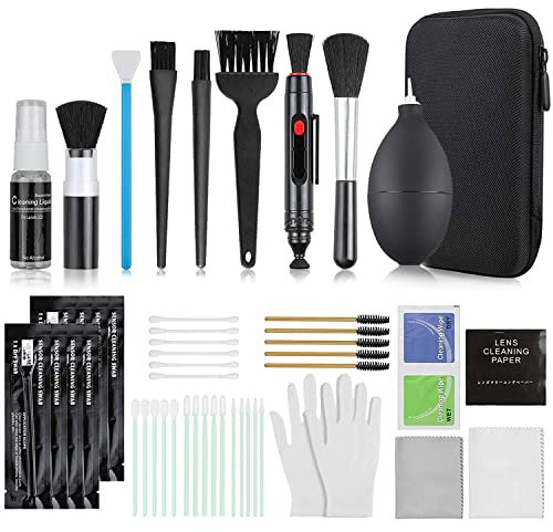 18 en 1 Kit de Nettoyage pour appareils Photo,soufflage d'air,Stylo de Nettoyage,Chiffon de Nettoyage,Pinceau etc,pour Nettoyer Les appareils Photo numériques,Ordinateurs,téléphones Portables
