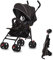 Dream On Me Vista Moonwalk Baby-Kinderwagen in Schwarz, leichter Kinderwagen mit kompaktem Zusammenklappen, Multi-Positionen-Regenschirm mit Baldachin, extra großer Stauraum und Getränkehalter