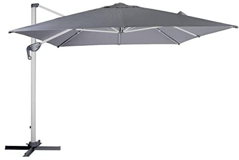 Hespéride - Sombrilla colgante rectangular Équador Gris - 4 x 3 m