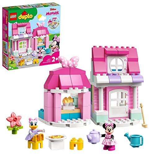 LEGO 10942 DUPLO Disney Minnies Haus mit Café, Minnie Mouse Spielzeug zum Bauen ab 2 Jahre, Kinderspielzeug mit Puppenhaus