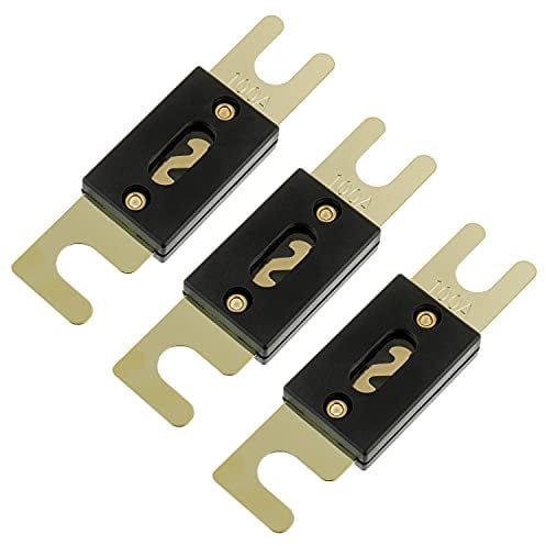 BOJACK 100 Amp 32 VDC ANL Flachsicherungen für Auto-Audio- und Videosystem (Packung mit 3 Stück)