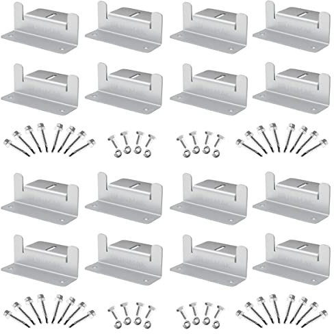 SUNMAK 16 unidades por juego de soportes Z de montaje para panel solar, soportes de montaje de panel solar, aluminio ligero, sin corrosión, para caravanas, remolques, barcos, yates, pared y otros