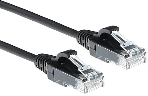 ACT CAT6 Netzwerkkabel, U/UTP LSZH LAN Kabel Dünn 3.8mm Slimline, Flexibles Snagless Ethernet Kabel mit RJ45 Stecker, für den Einsatz in Datenzentren, 10 Meter, Schwarz – DC9910
